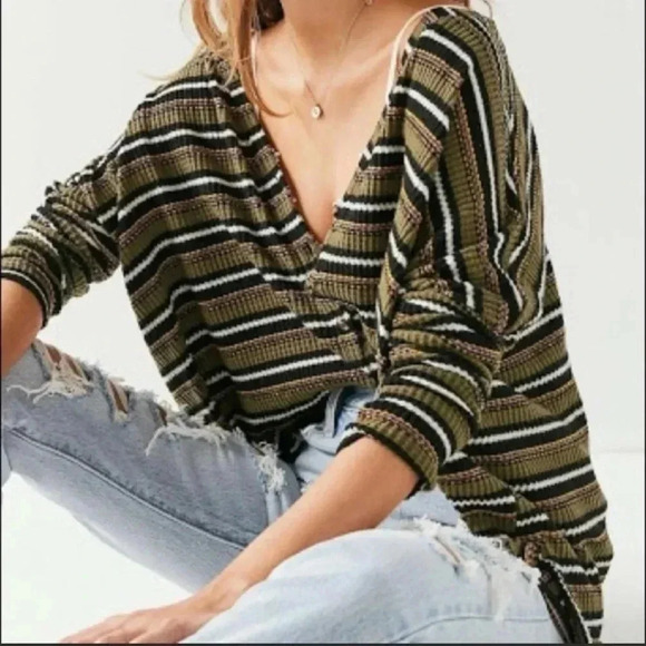 Out from under striped knot long  sleeve tee - Picture 1 of 9